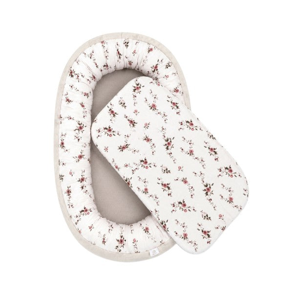 Bambus Ungbarnahreiður - Rose Garden White Luxe