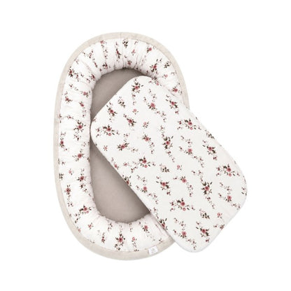 Bambus Ungbarnahreiður - Rose Garden White Luxe