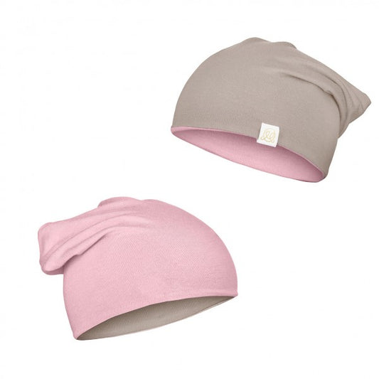 Viðsnúaleg húfa úr bambus Blush Pink -Taupe Beige