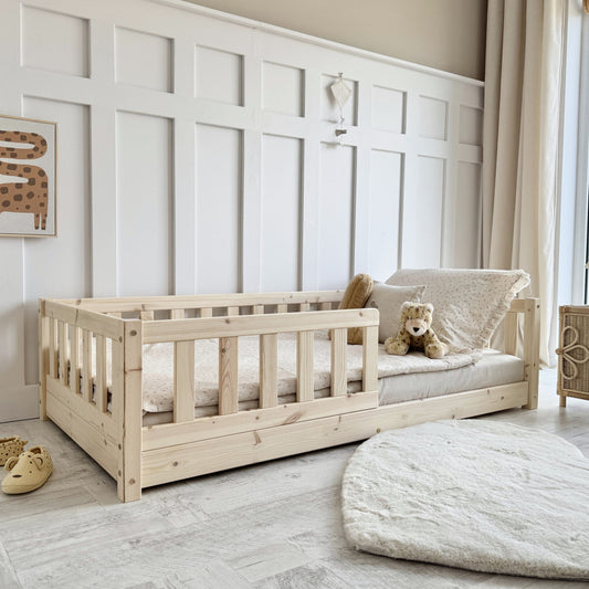 Barnarúm Basic David Natural 160x80cm & 200x140cm- Pure Wood Collection -  Á LAGER