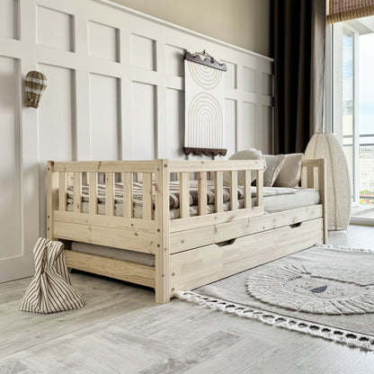Barnarúm Basic David Natural PLUS 190x90cm - Pure Wood Collection - VÆNTANLEGT Í LOK JÚNÍ