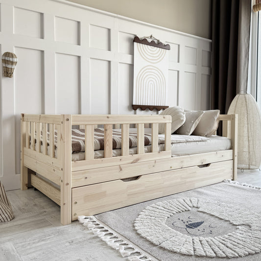 Barnarúm Basic David Natural PLUS 190x90cm - Pure Wood Collection - VÆNTANLEGT Í LOK JÚNÍ