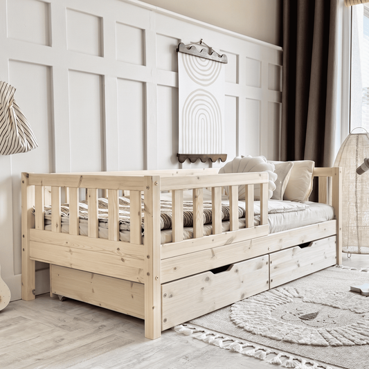 Barnarúm Basic David Natural PLUS 200x90cm - Pure Wood Collection - VÆNTANLEGT Í LOK JÚNÍ