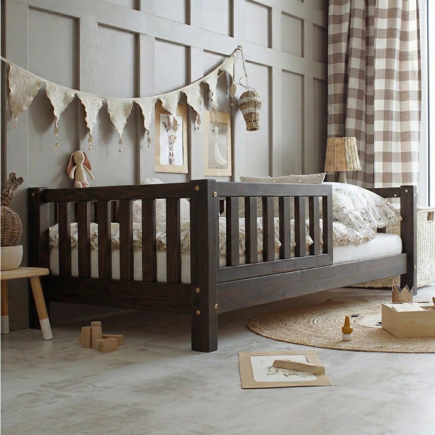 Barnarúm Basic Love Dark Walnut
