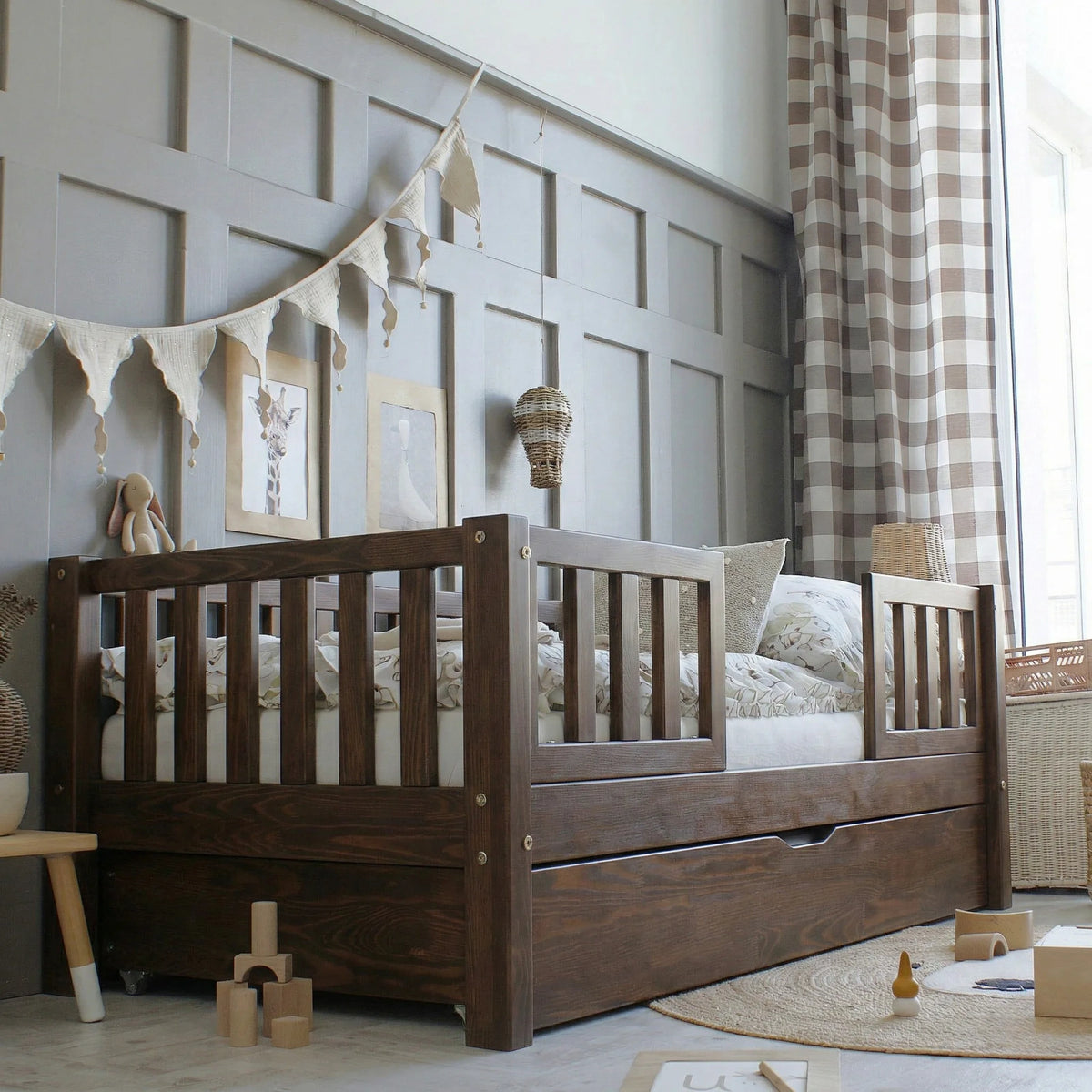 Barnarúm Basic Love Dark Walnut