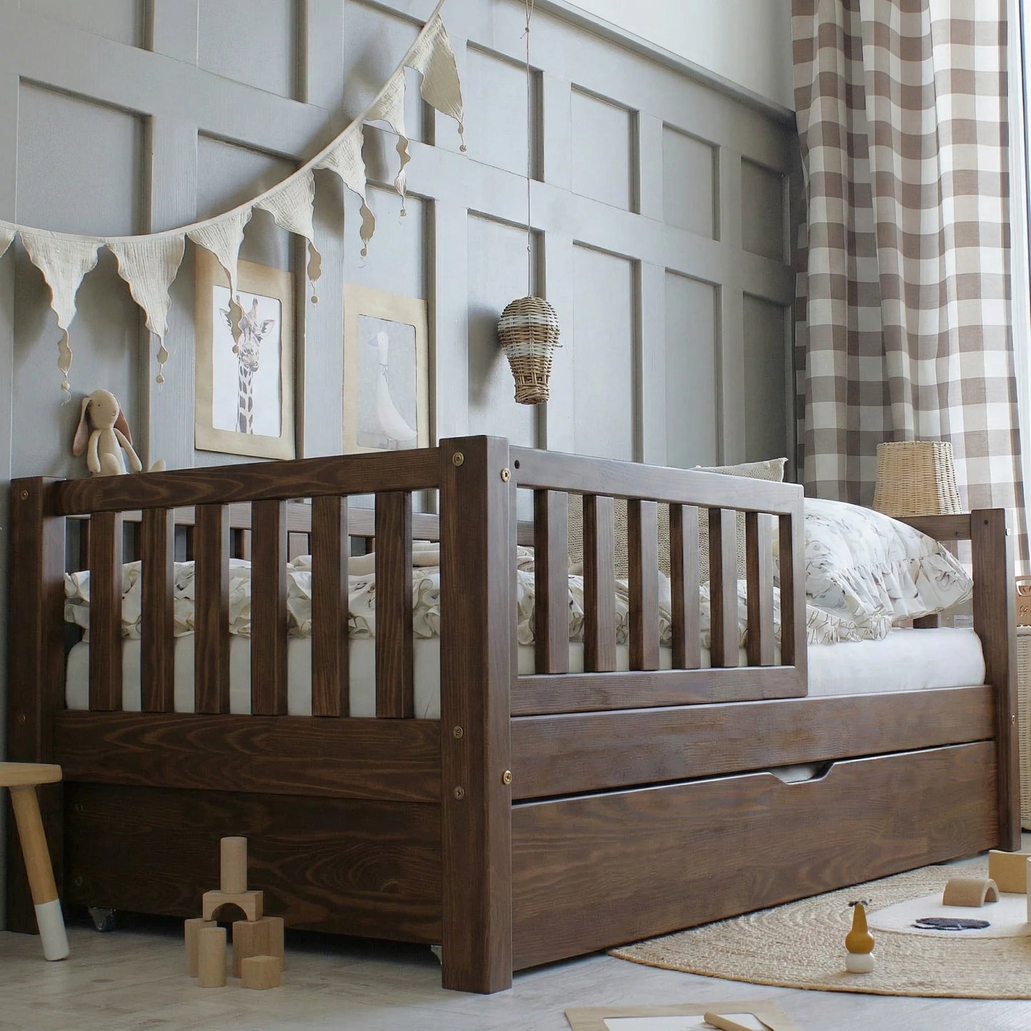Barnarúm Basic Love Dark Walnut