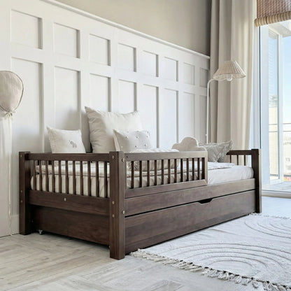 Barnarúm Basic Dark Walnut