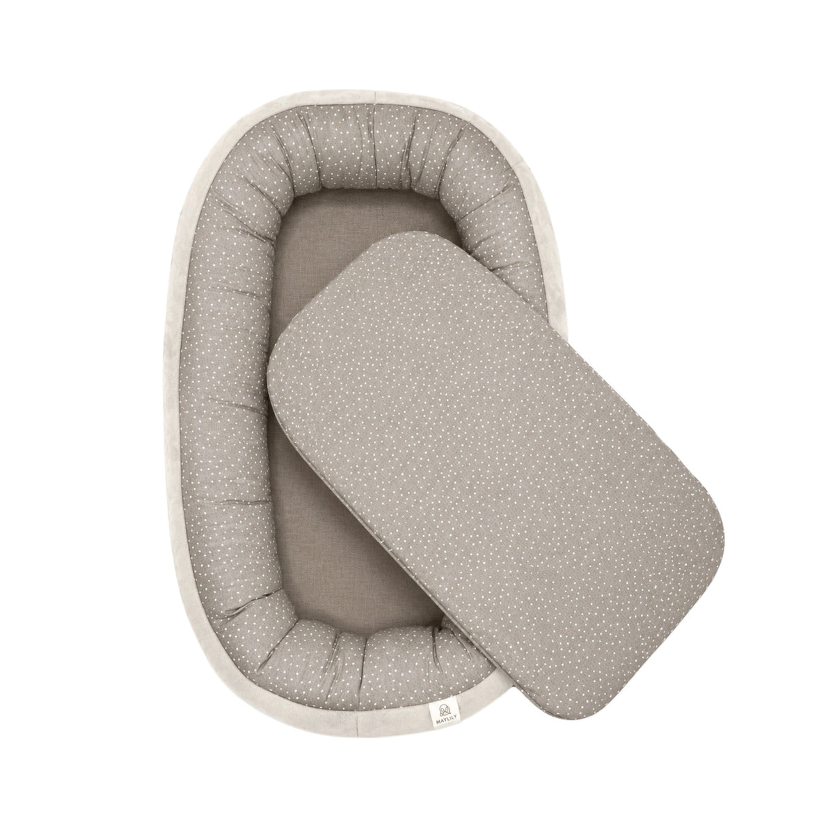 Bambus Ungbarnahreiður - Taupe Stones Beige