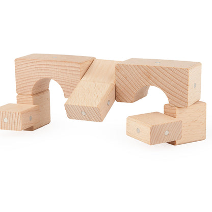Kooglo Magnetic Trékubbar Basic - 50stk - Natural
