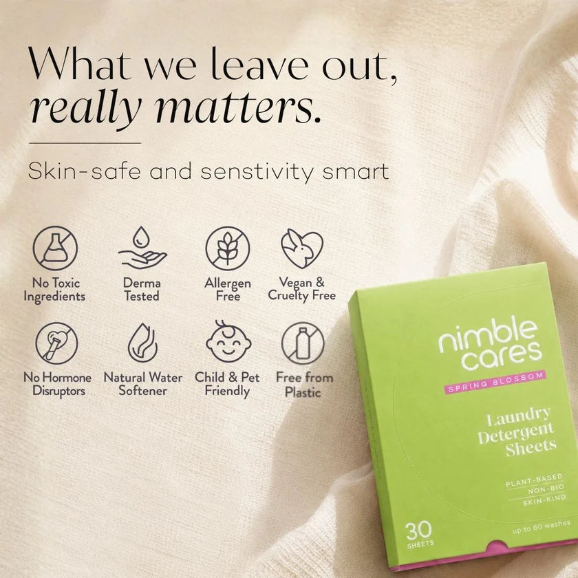 Nimble Cares Laundry Sheets - Spring Blossom