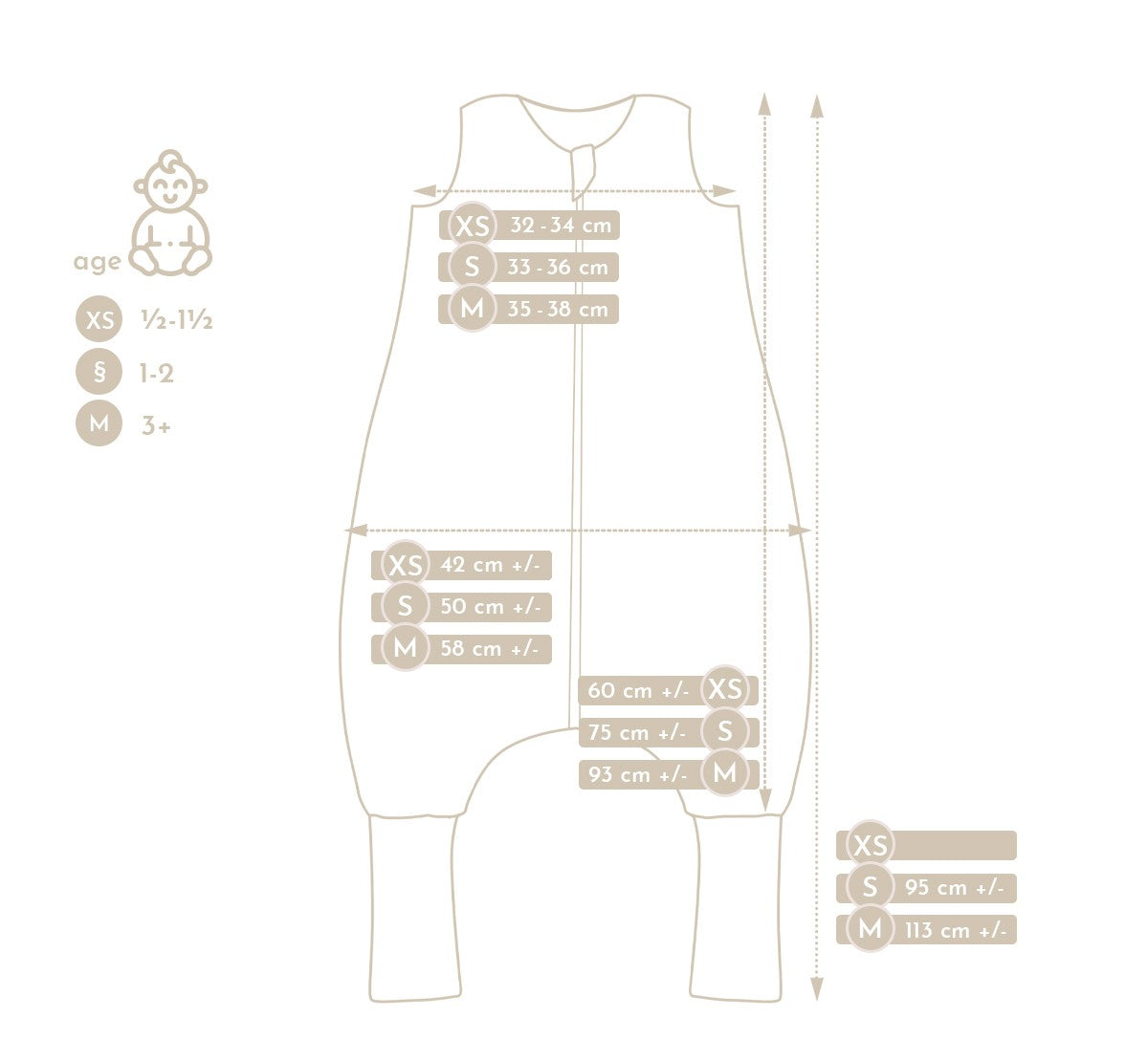 Muslin Svefnpoki fyrir 6-18 mánaða - Gray 2.5 TOG