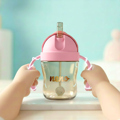 Glas með röri - Neno Bebesito Pink 240ml