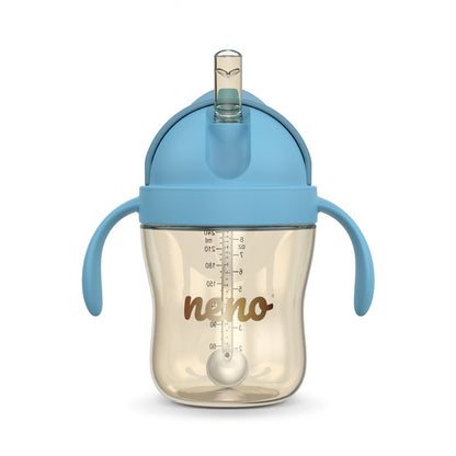 Glas með röri - Neno Bebesito Blue 240ml