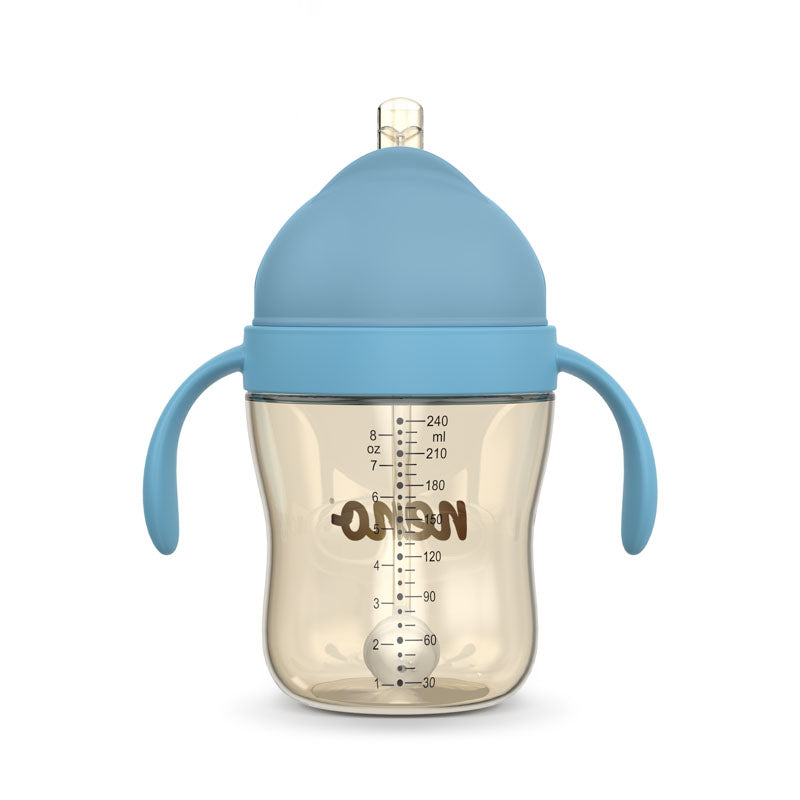 Glas með röri - Neno Bebesito Blue 240ml