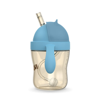 Glas með röri - Neno Bebesito Blue 240ml