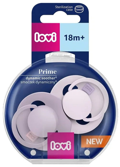LOVI Prime Sílikon Snuð - 18+ mánaða - Lilac/Violet 2 í boxi