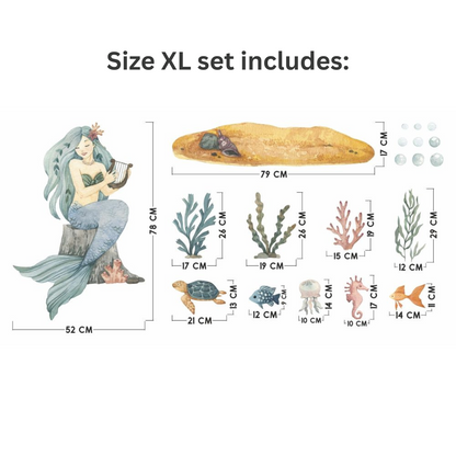 Vegglímmiði - Mermaid Sett