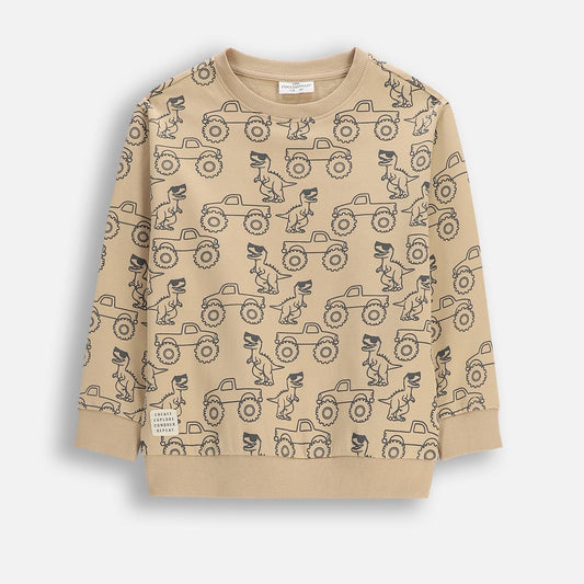 Peysa - Beige Dino Vehicles