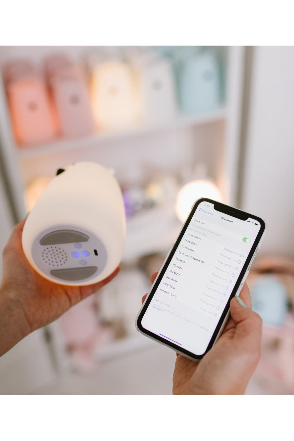 Mjúkur Sílikon Lampi með fjarstýringu & bluetooth-hátalara - Bear White