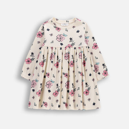 Ungbarnakjóll - Ribbed Flowers