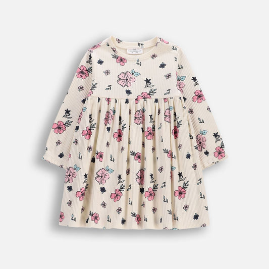 Ungbarnakjóll - Ribbed Flowers