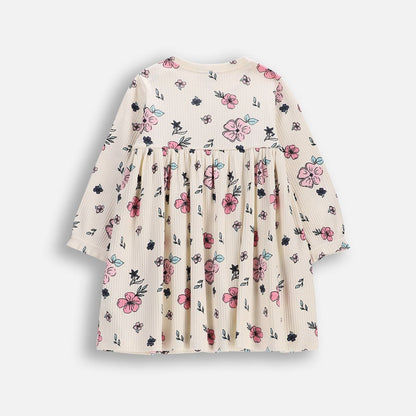 Ungbarnakjóll - Ribbed Flowers