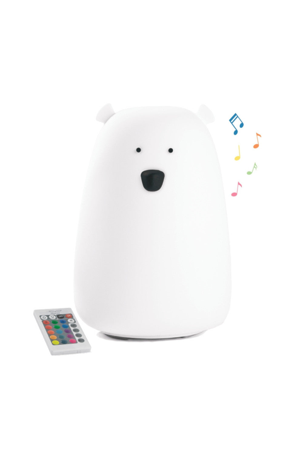 Mjúkur Sílikon Lampi með fjarstýringu & bluetooth-hátalara - Bear White