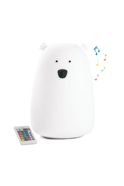 Mjúkur Sílikon Lampi með fjarstýringu & bluetooth-hátalara - Bear White