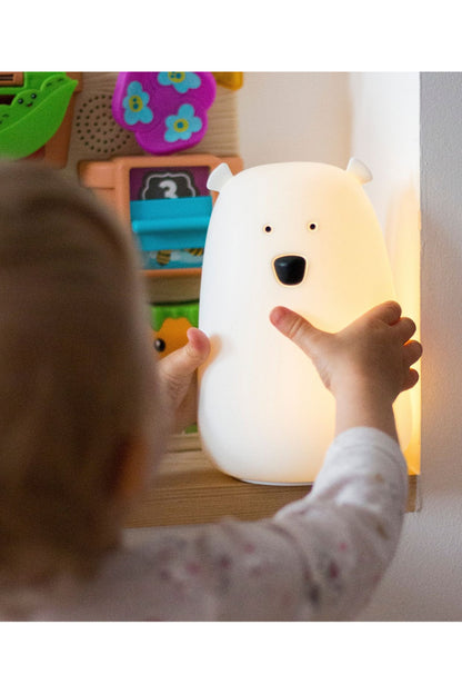 Mjúkur Sílikon Lampi með fjarstýringu & bluetooth-hátalara - Bear White
