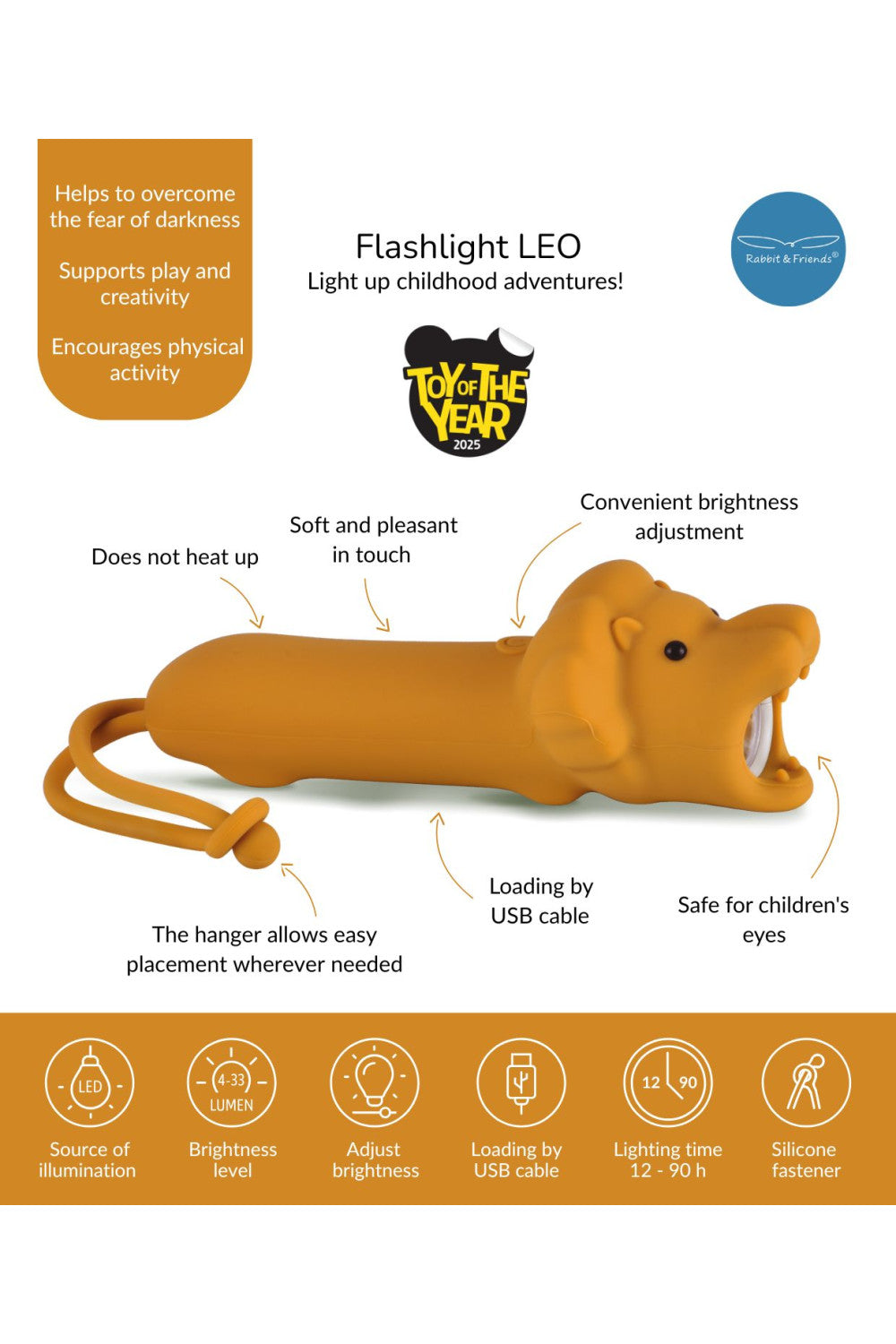 Sílikon vasaljós USB Rechargable - Leo