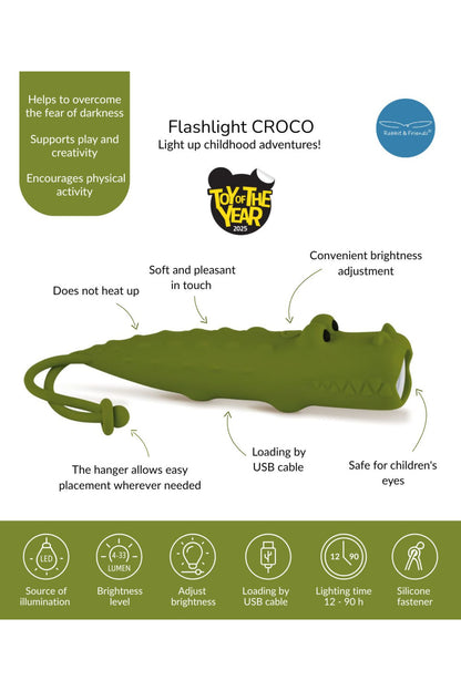 Sílikon Vasaljós USB Rechargable - Croco