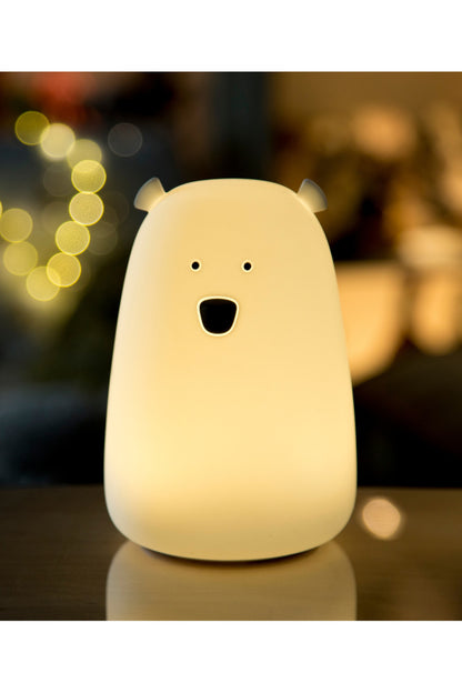 Mjúkur Sílikon Lampi með fjarstýringu & bluetooth-hátalara - Bear White
