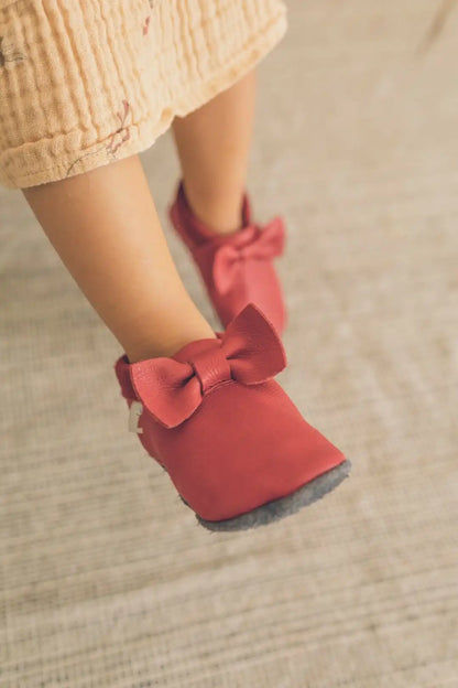 Inniskór - Baobaby Cherry með slaufu