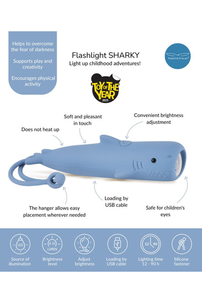 Sílikon Vasaljós USB Rechargable - Sharky