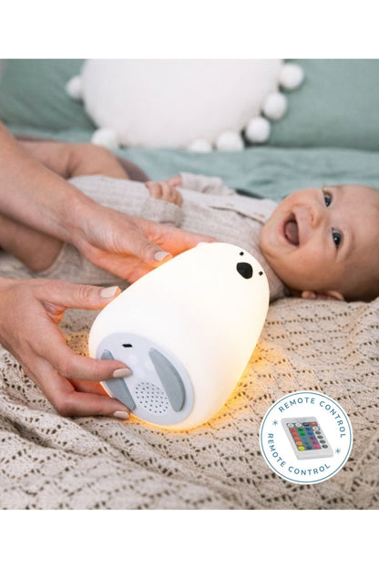 Mjúkur Sílikon Lampi með fjarstýringu & bluetooth-hátalara - Bear White
