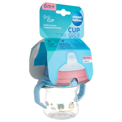 Drykkjarmál - First Cup with Silicone Spout 150ml & 250ml Blue