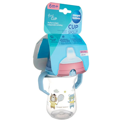 Drykkjarmál - First Cup with Silicone Spout 150ml & 250ml Blue