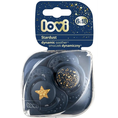 LOVI Dynamic Sílikon Snuð - Stardust Blue 2 í boxi