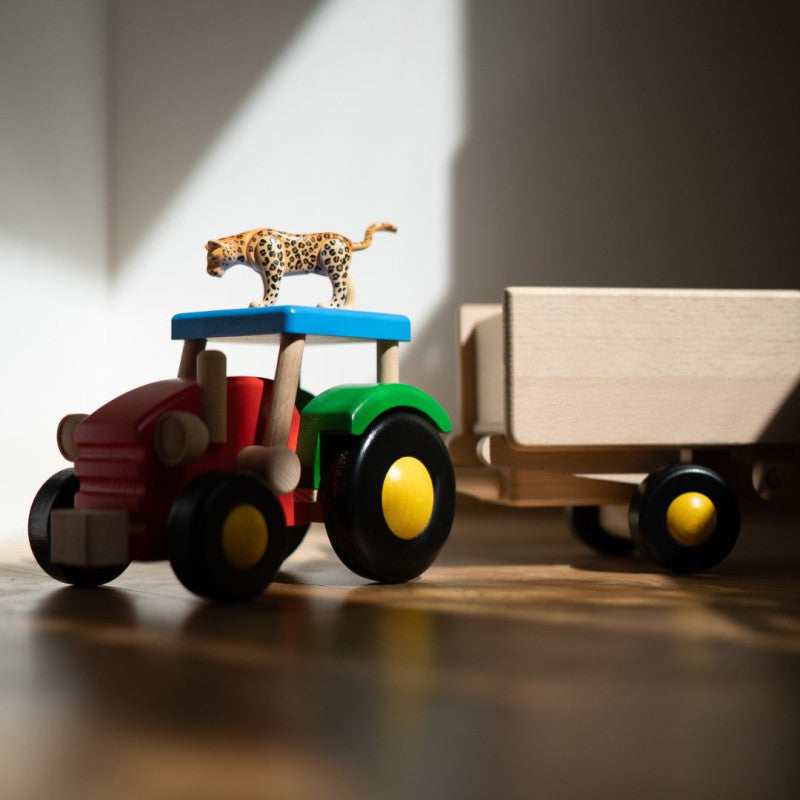 Viðar traktor með kerru