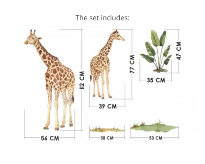 Vegglímmiði - Giraffes XL