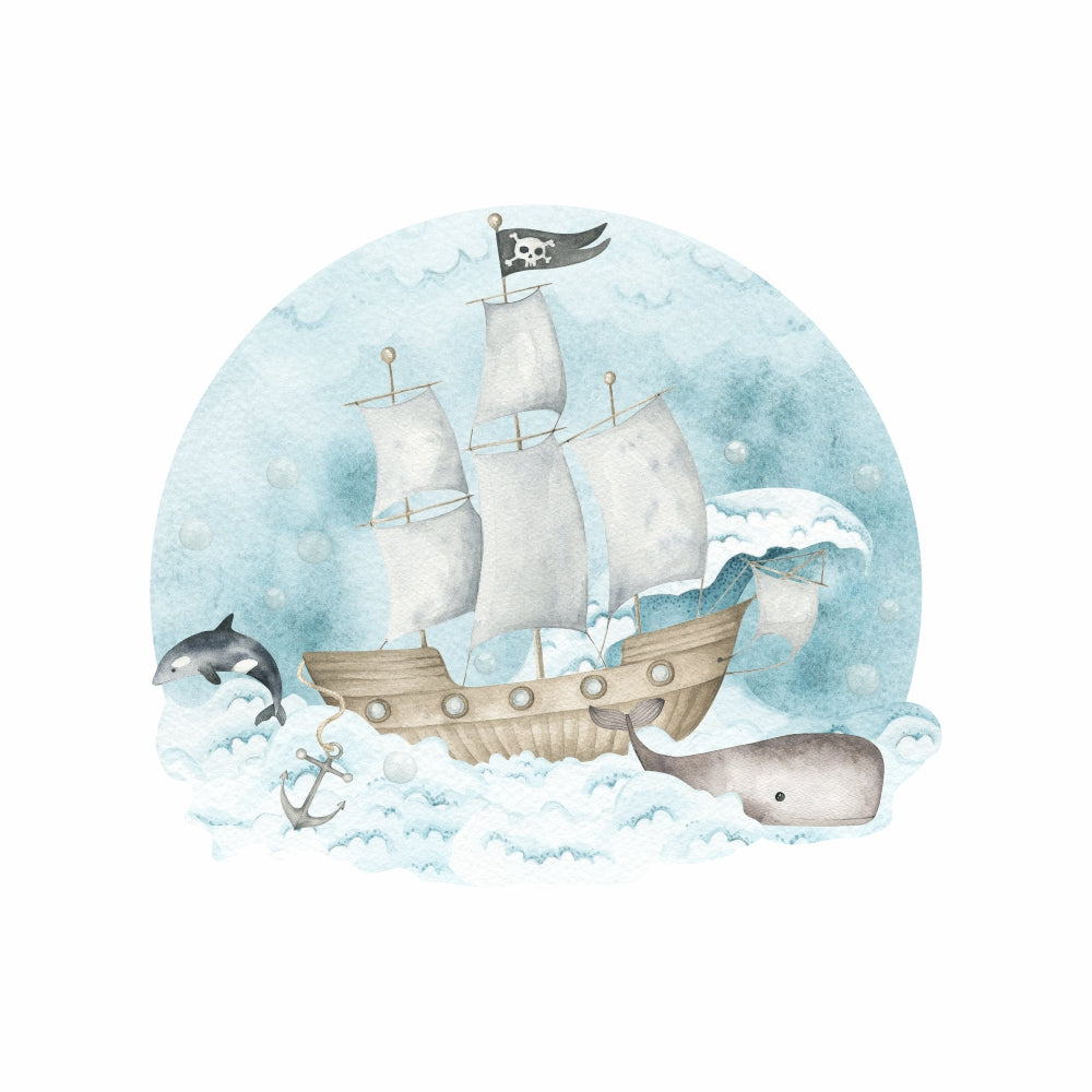 Vegglímmiði - Pirate Ship XL