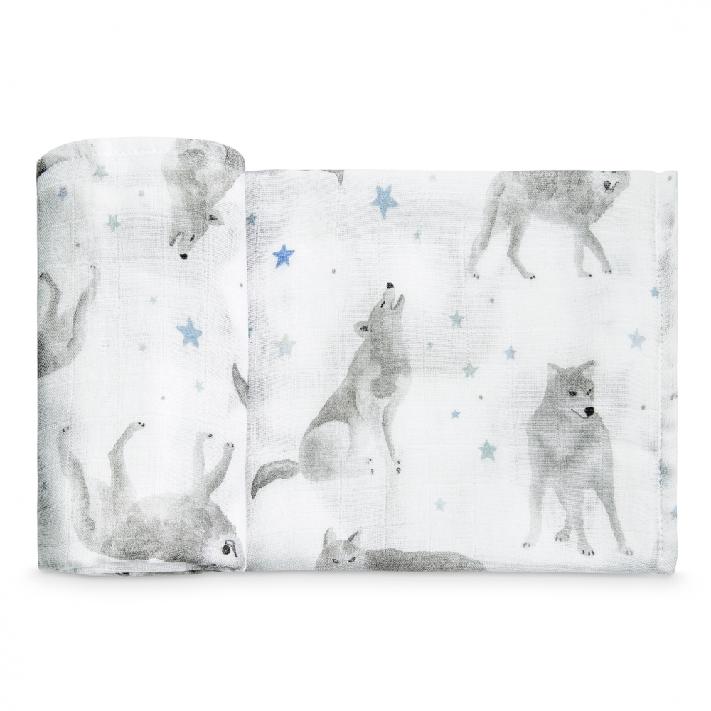 Bamboo Swaddle XL - Star Wolves