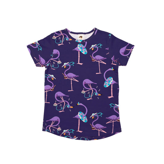 Funky Galapagos Stuttermabolur - Flamingo Purple