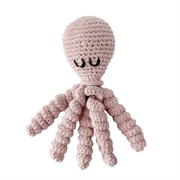 Rattle Octopus - Dusty Pink