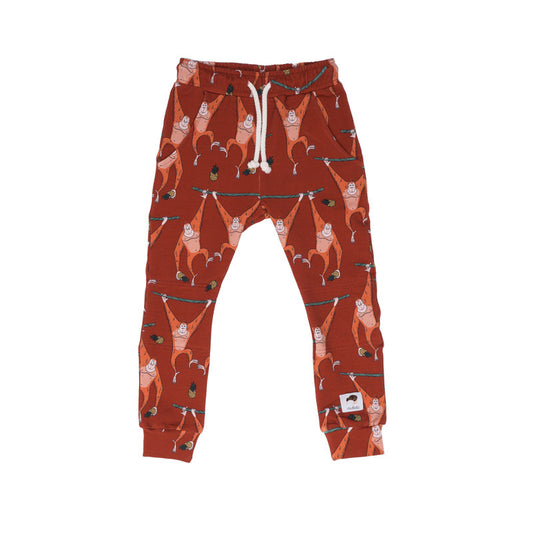 Borneo Blast Organic Jogging Buxur - Rust Orangutan